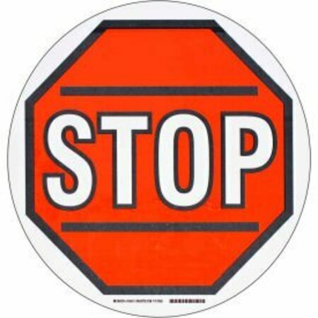 BRADY Brady Floor Stop Sign, Red/White, Polyester, 17inDia 104511